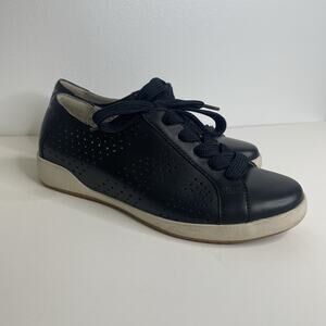 Dansko Orli Leather Sneakers Womens Size EU 37 / US 6.5-7 Black Casual Shoes
